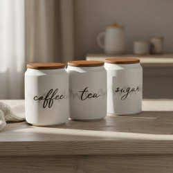 Porcelain Spice Jar Set - 3 Pcs